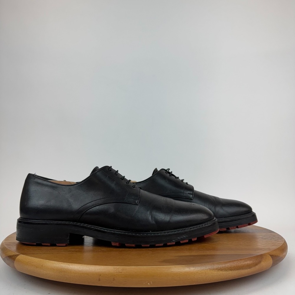 Mens‎ Kenzo Black Leather Plain Toe Lug Sole Derby Dress Shoes Size 41 US 8.5 M